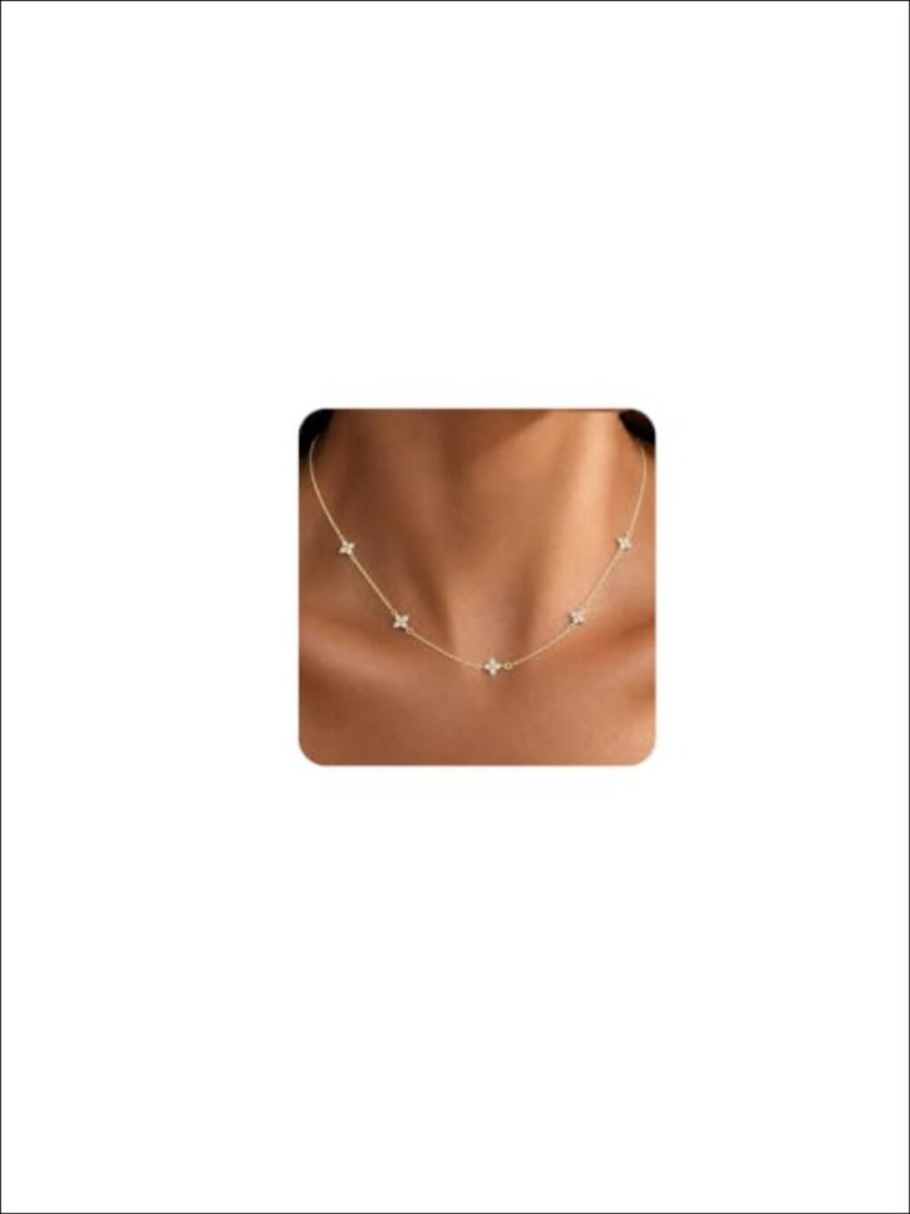 14K Gold Plated Cubic Zirconia Clover Choker Necklace